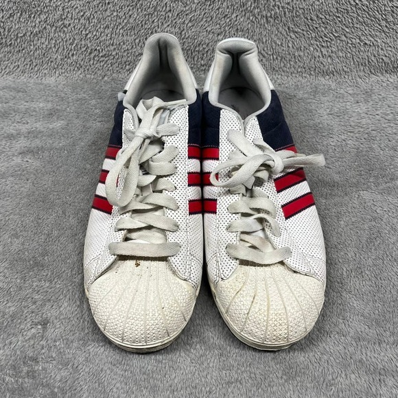 Adidas Superstar The American Flag Color Red White Blue G56825 Leather Mens 10.5 - Picture 4 of 8